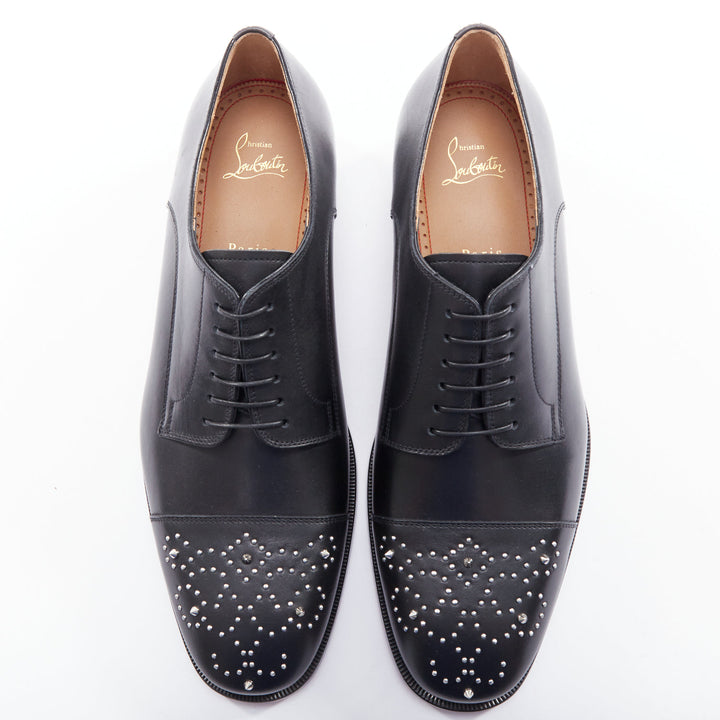 Male mannequin wearing Christian Louboutin Maltese Black Leather Men Loafer in Size EU43 | Available at JHROP