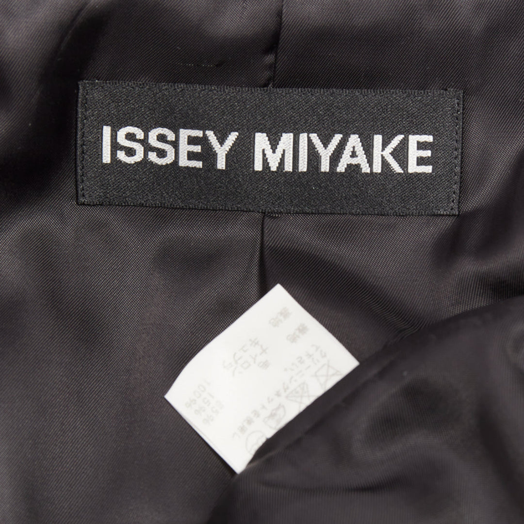 ISSEY MIYAKE black wool blend single breasted flap pocket blazer suit JP4 XL