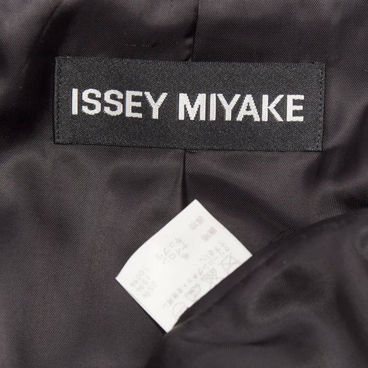 ISSEY MIYAKE black wool blend single breasted flap pocket blazer suit JP4 XL