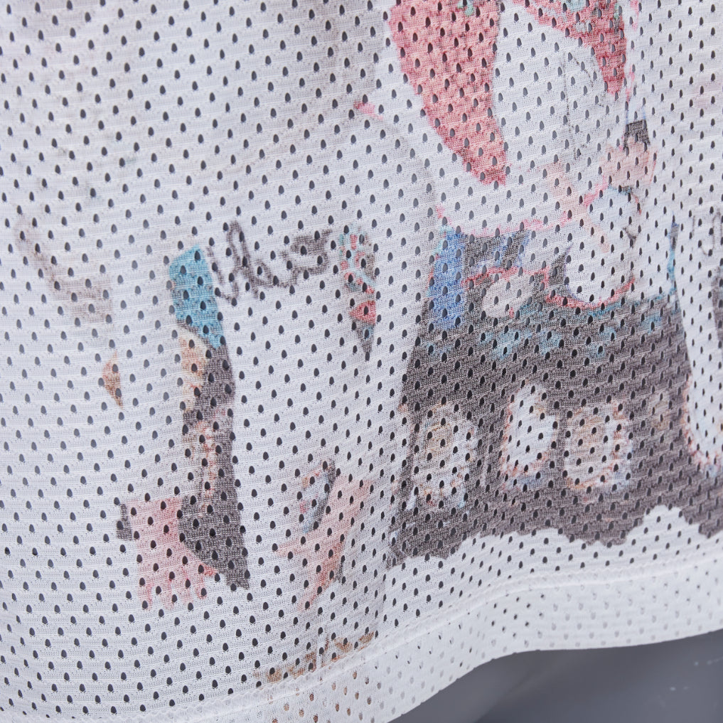 COMME DES GARCONS HOMME PLUS SS2018 Mona Luison graphic print mesh tshirt S