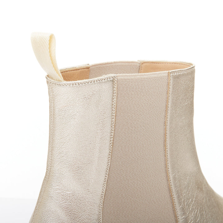 TOM FORD metallic light gold leather cuban heels Chelsea ankle boots UK9 EU43