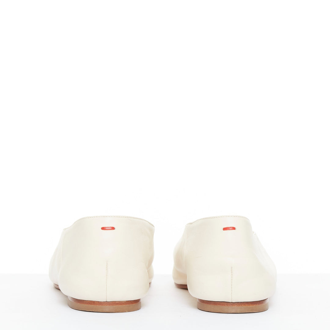AEYDE Moa creamy nappa leather V vamp point toes 2 way flats EU37.5