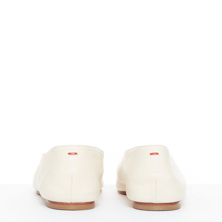 AEYDE Moa creamy nappa leather V vamp point toes 2 way flats EU37.5