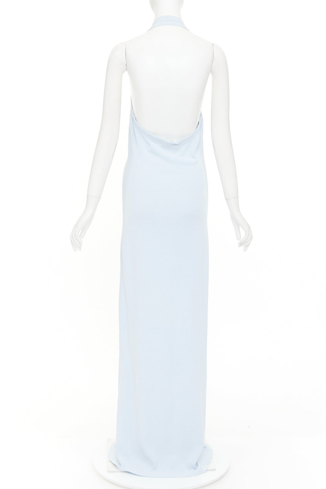 PROENZA SCHOULER 2022 Meryl light blue ribbed knit cotton blend dress L