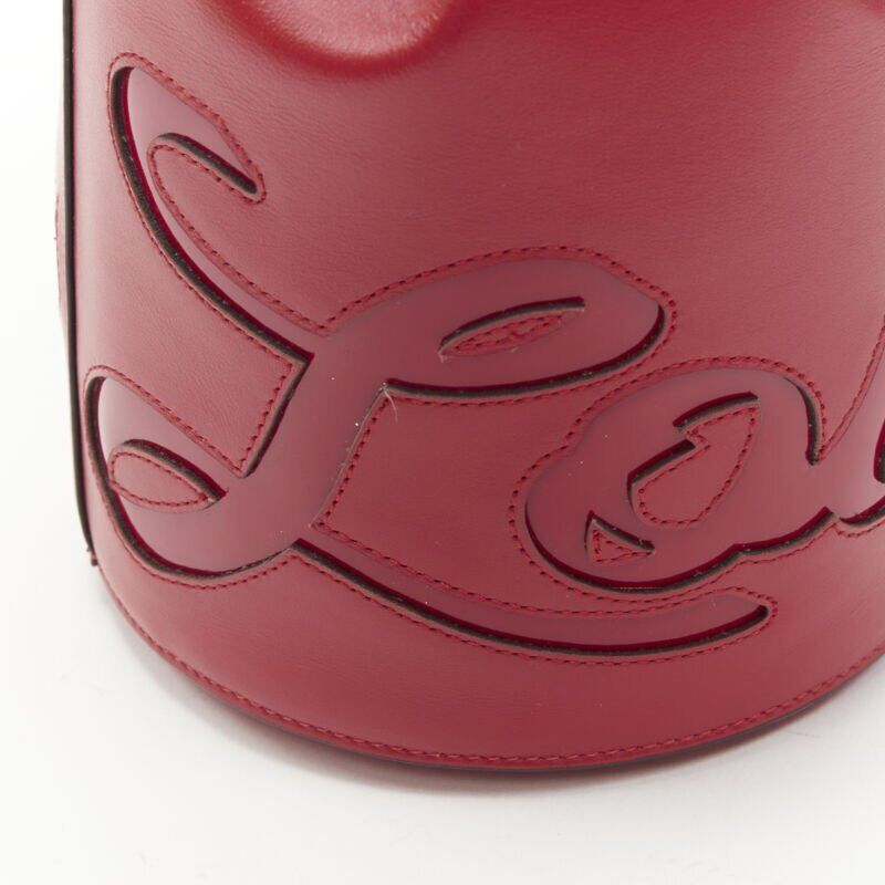 CHRISTIAN LOUBOUTIN Marie Jane red signature logo bucket crossbody bag