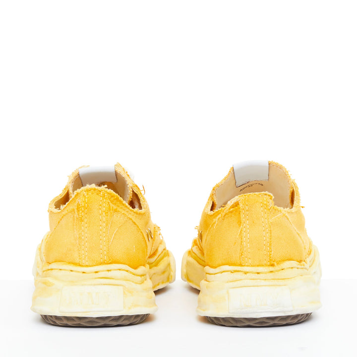 MAISON MIHARA YASUHIRO Peterson Overdyed yellow canvas melted sole sneakers EU42