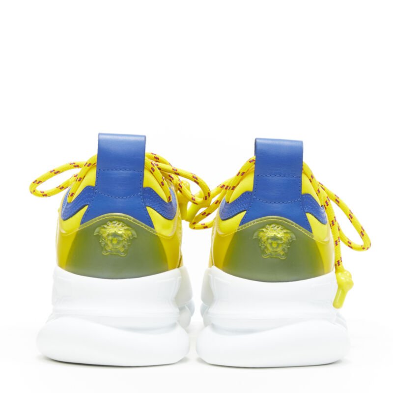 VERSACE Chain Reaction yellow blue low top chunky sole dad sneaker EU35.5