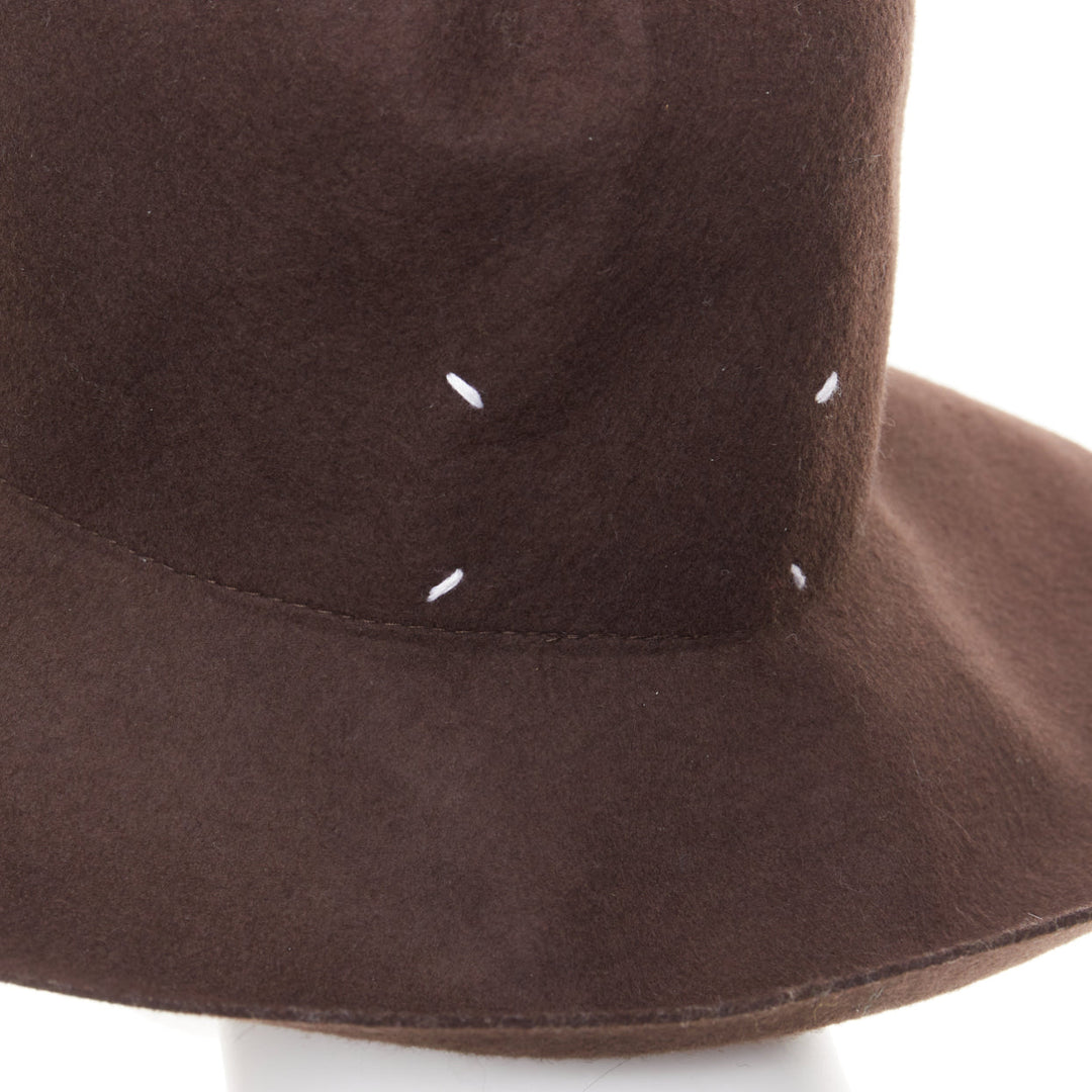 MAISON MARGIELA Line 10 brown wool felt wide brim casual floppy hat L