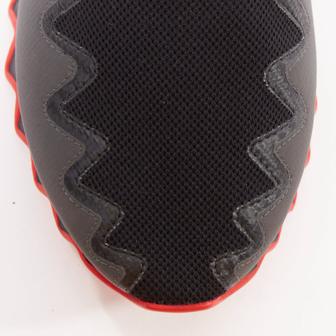 CHRISTIAN LOUBOUTIN Sharky Sock black sock spikey sole sneaker boot EU45 US12