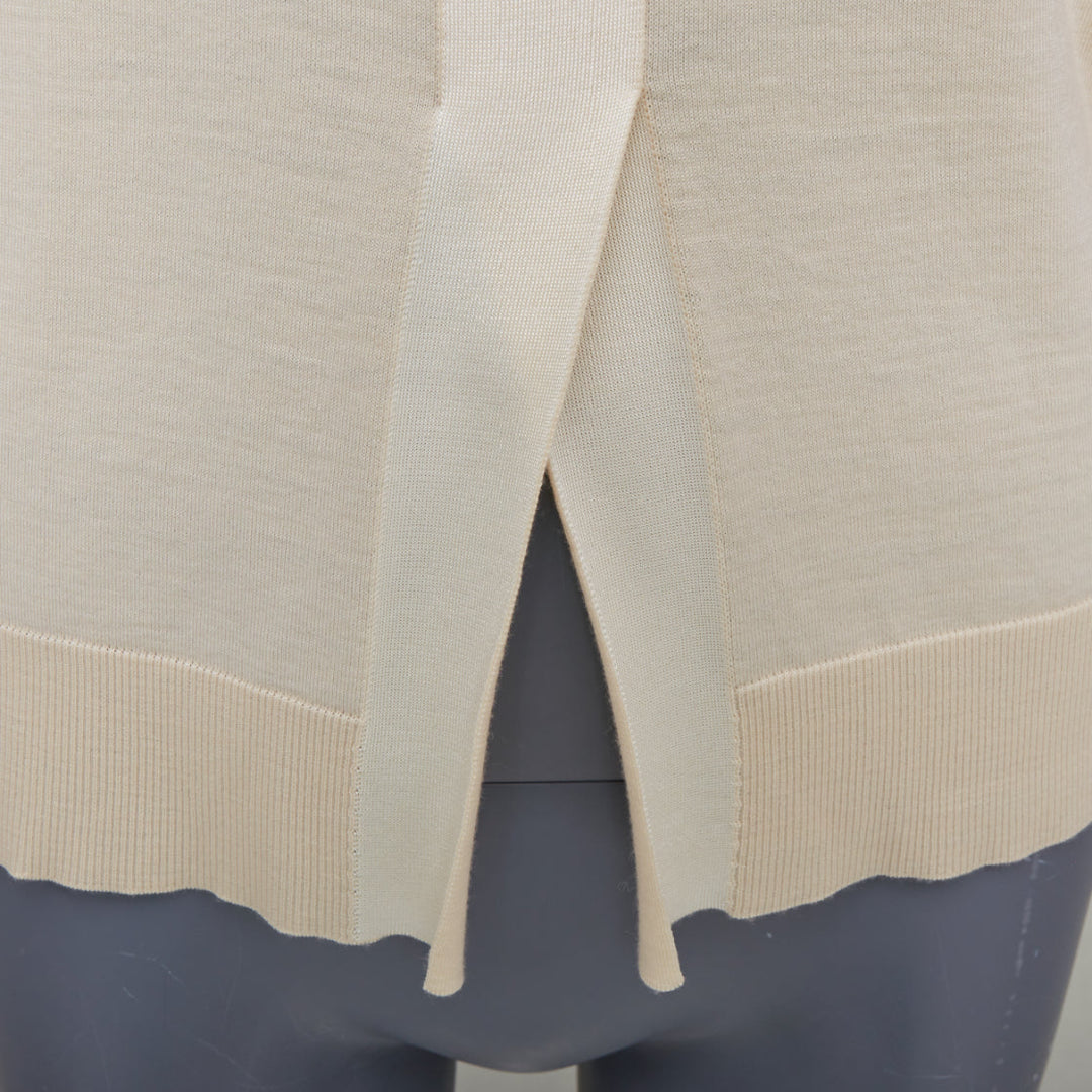 OLD CELINE Phoebe Philo beige wool cashmere blend split hem sweater vest S