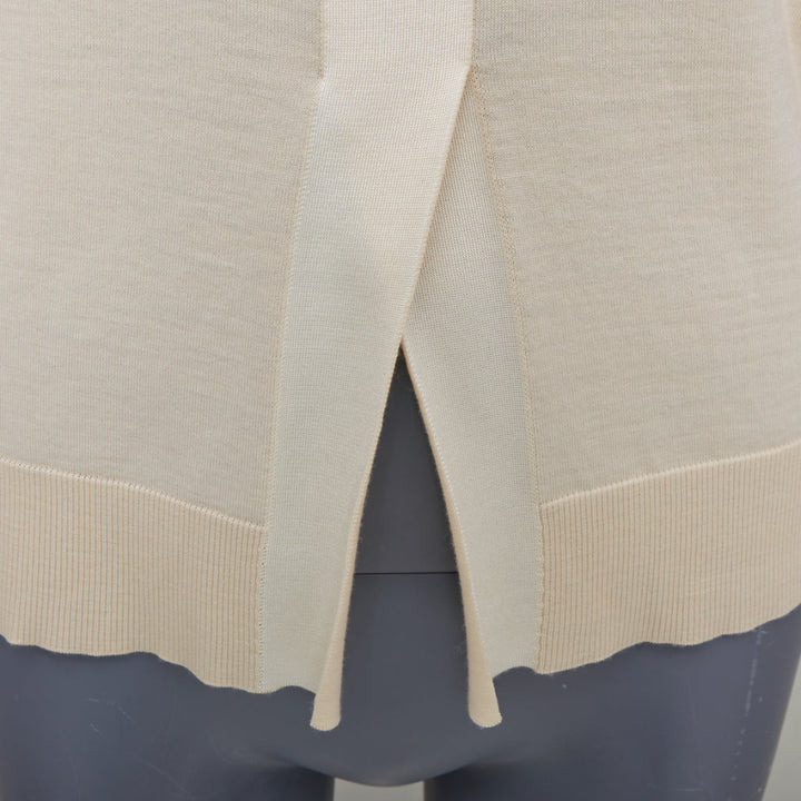 OLD CELINE Phoebe Philo beige wool cashmere blend split hem sweater vest S