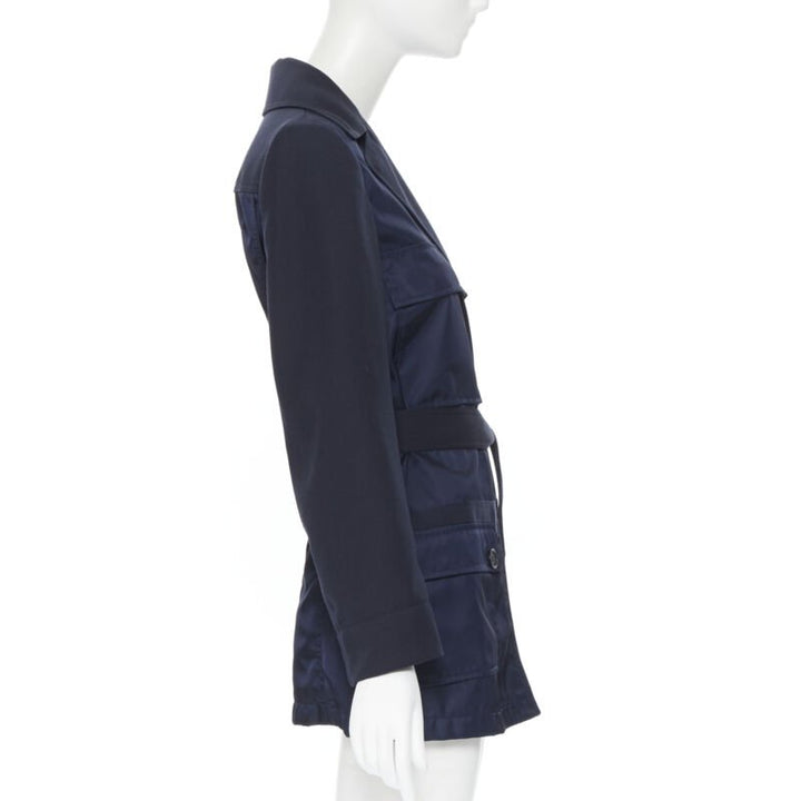 Runway CHLOE 2018 Iconic Navy contrast bodice belted jacket FR34 XS
