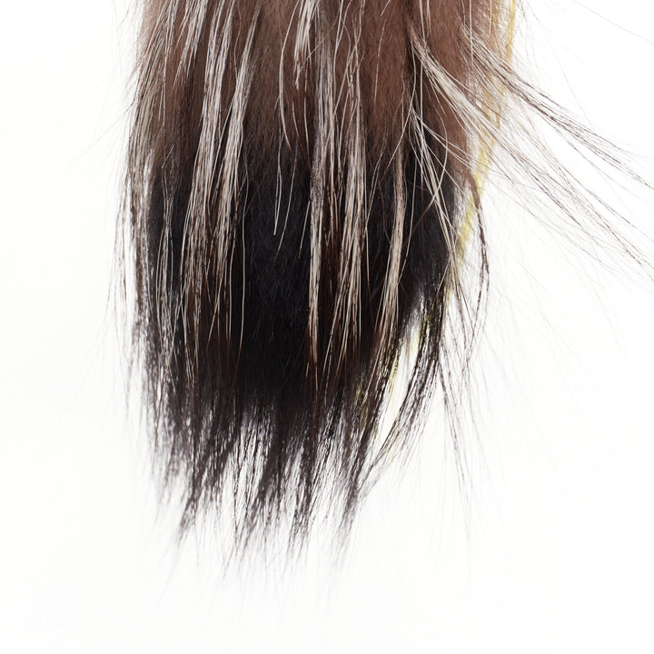 FENDI 2014 Runway Mini Karlito mink fox fur yellow hair caricature charm