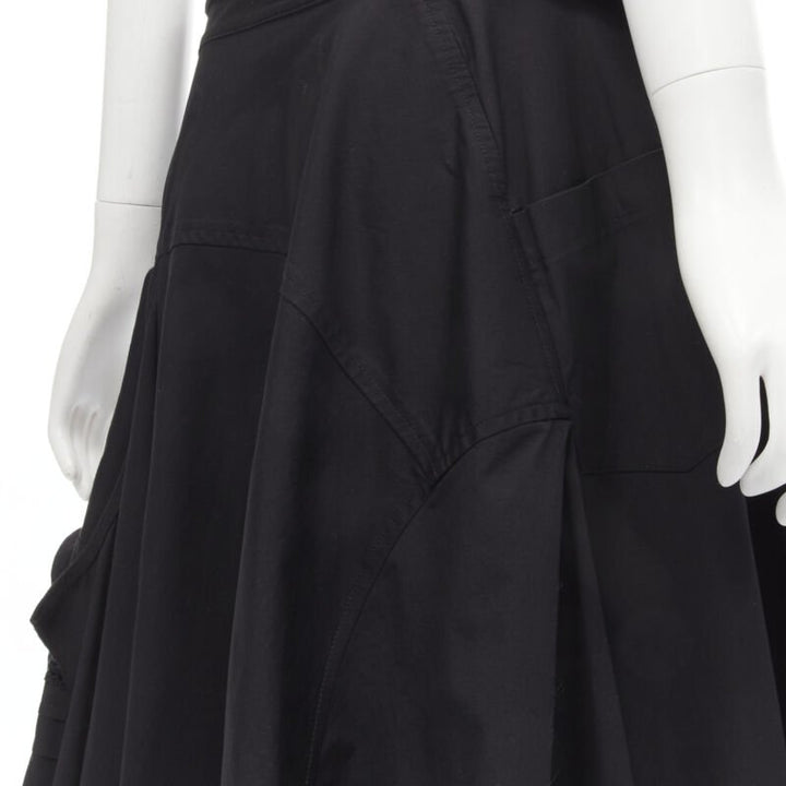 MONSE Runway black cotton deconstructed sideway shirt skirt US4 S