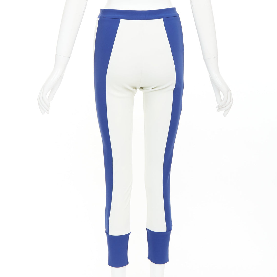 MARNI 2012 electric blue cream stretchy cropped riding pants IT40 S