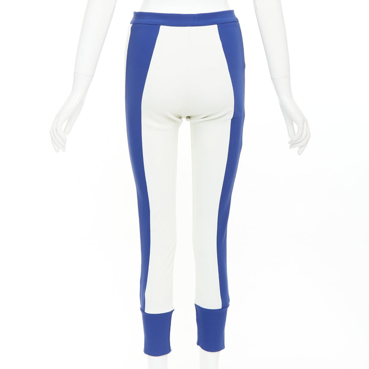 MARNI 2012 electric blue cream stretchy cropped riding pants IT40 S