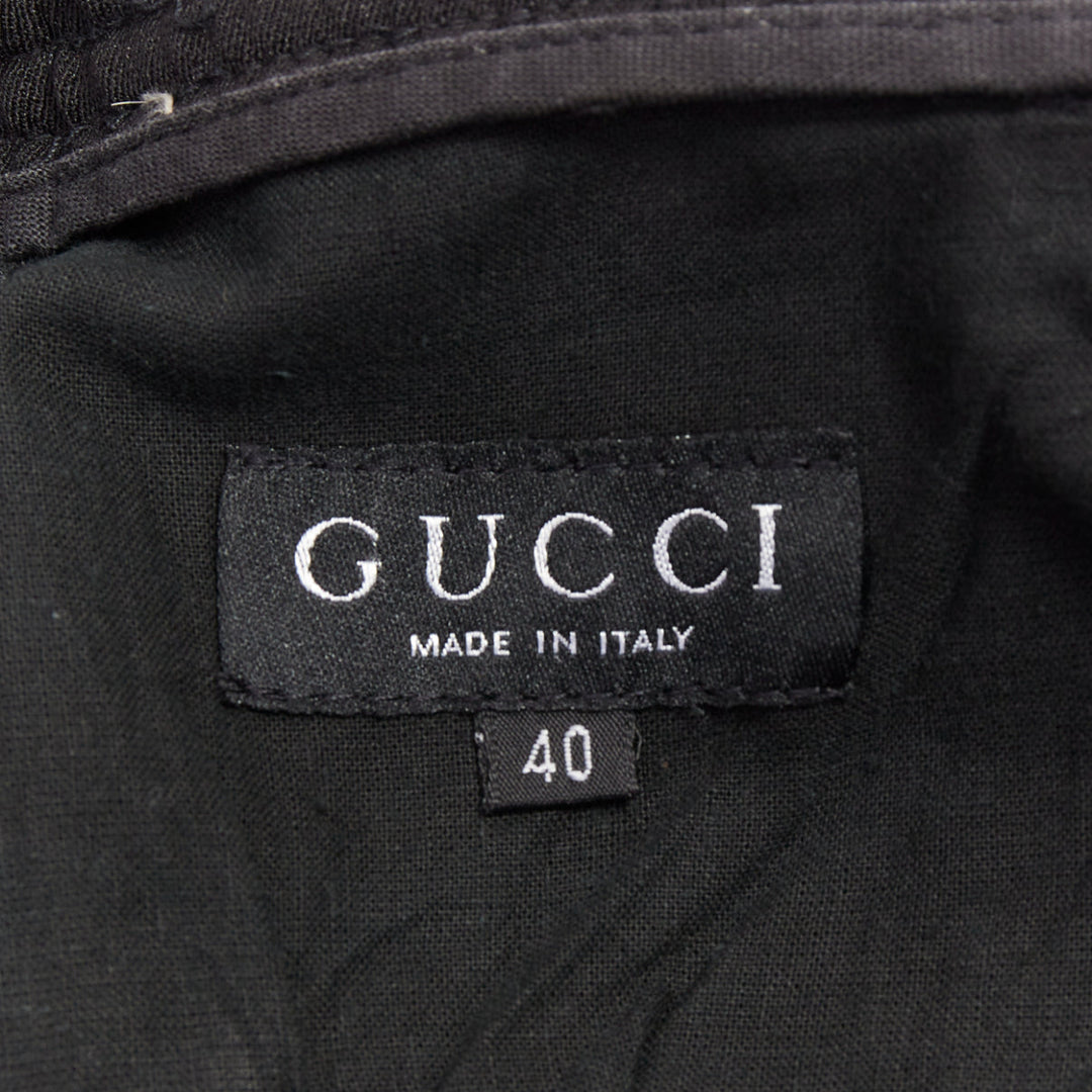 GUCCI Tom Ford mid waist topstitched pockets minimal flare pants IT40 S