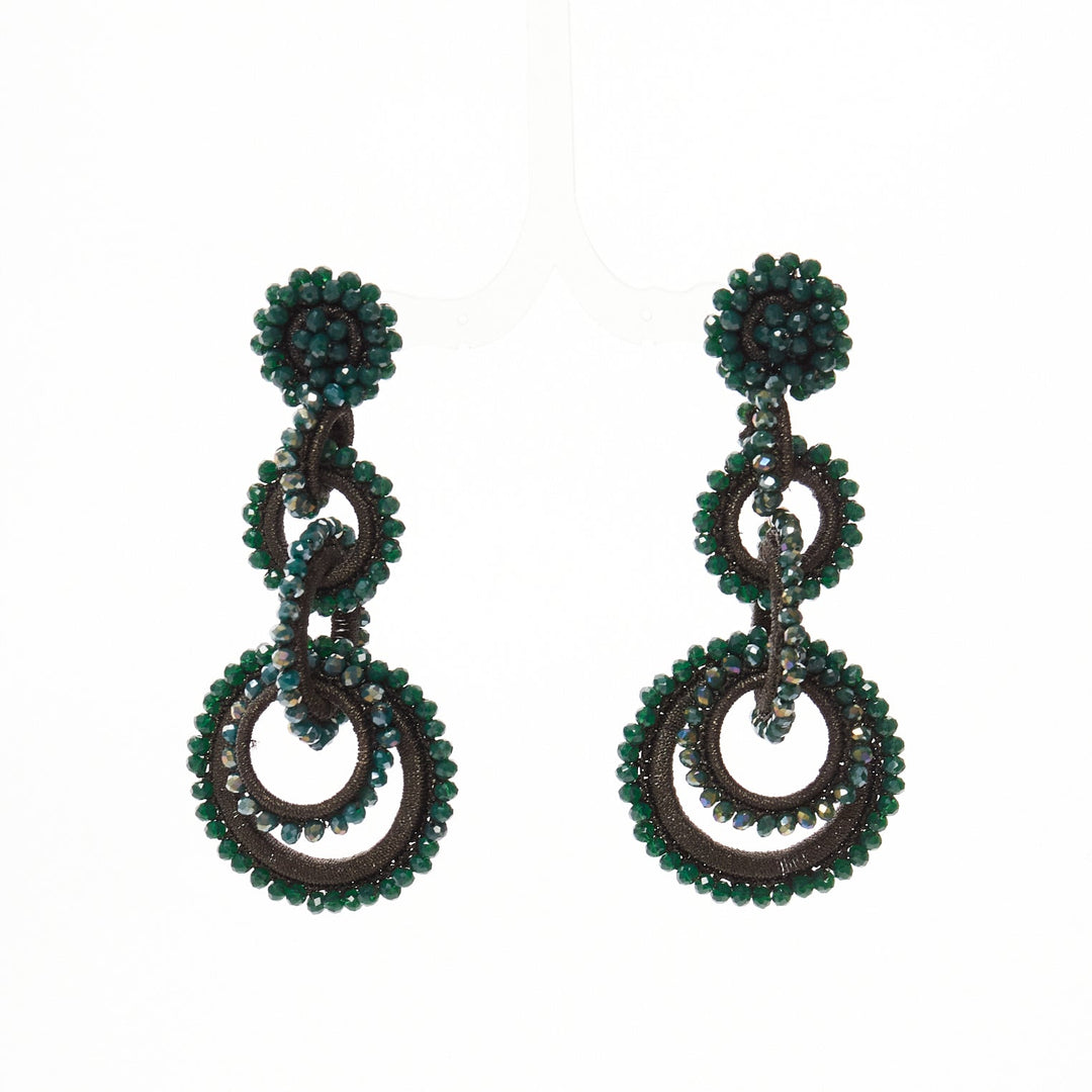 Female mannequin wearing Bibi Marini Green Fabric Women Jewelry Earring in Size  | Available at JHROP