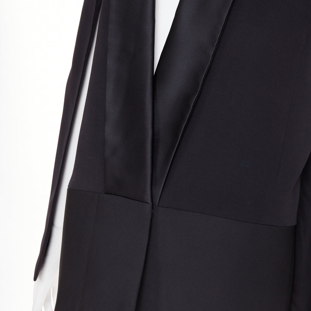 VICTORIA BECKHAM No.13 Runway black silk wool blend cape jacket UK8 S
