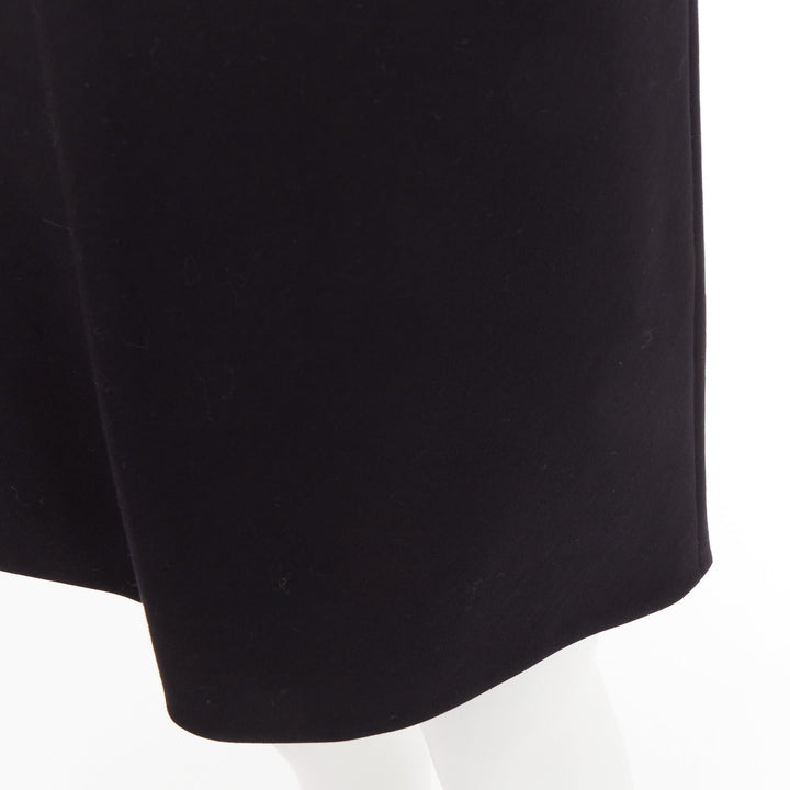 THE ROW black cotton blend cap sleeve round neck minimalist shift dress US2 S