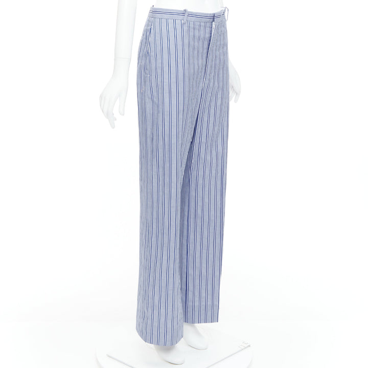 BALENCIAGA 2016 blue white striped cotton casual pajama pants FR34 XS