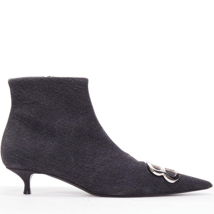 BALENCIAGA Demna BB Knife grey denim booties EU38.5