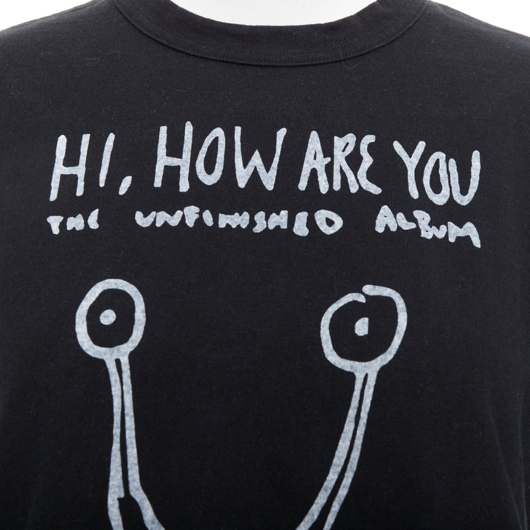 SACAI 2017 Daniel Johnston frog print  black white cotton zip side tshirt JP1 S