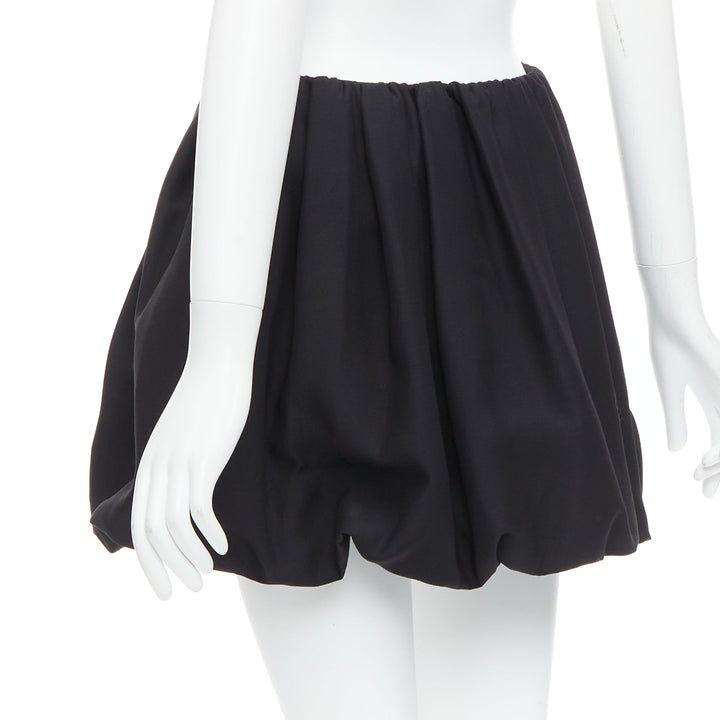 VALENTINO 2023 black crepe couture silk puff ball bubble skirt IT38 XS