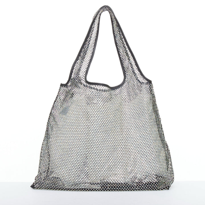 3.1 PHILLIP LIM psychedelic fine crystal mesh PVC lined market tote bag
