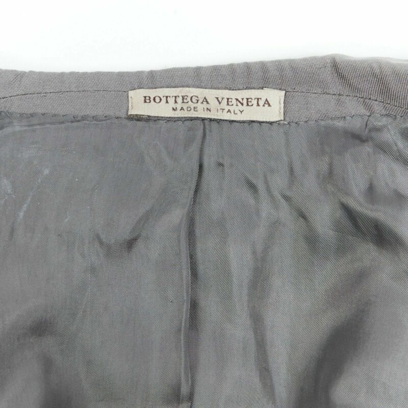 BOTTEGA VENETA green grey classic tailor cotton blazer jacket pipe trim IT48 M