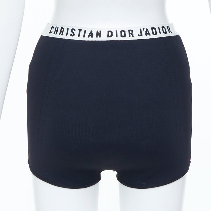 CHRISTIAN DIOR 2017 J'Adior black knit elasticated waistband brief shorts FR38 M