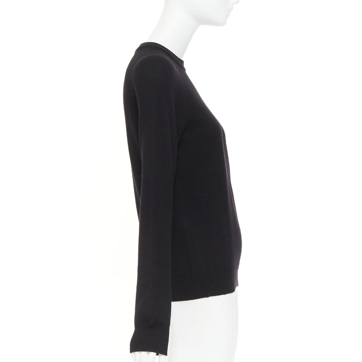 SAINT LAURENT 2016 wool black classic crew neck raglan sleeve pullover sweater S