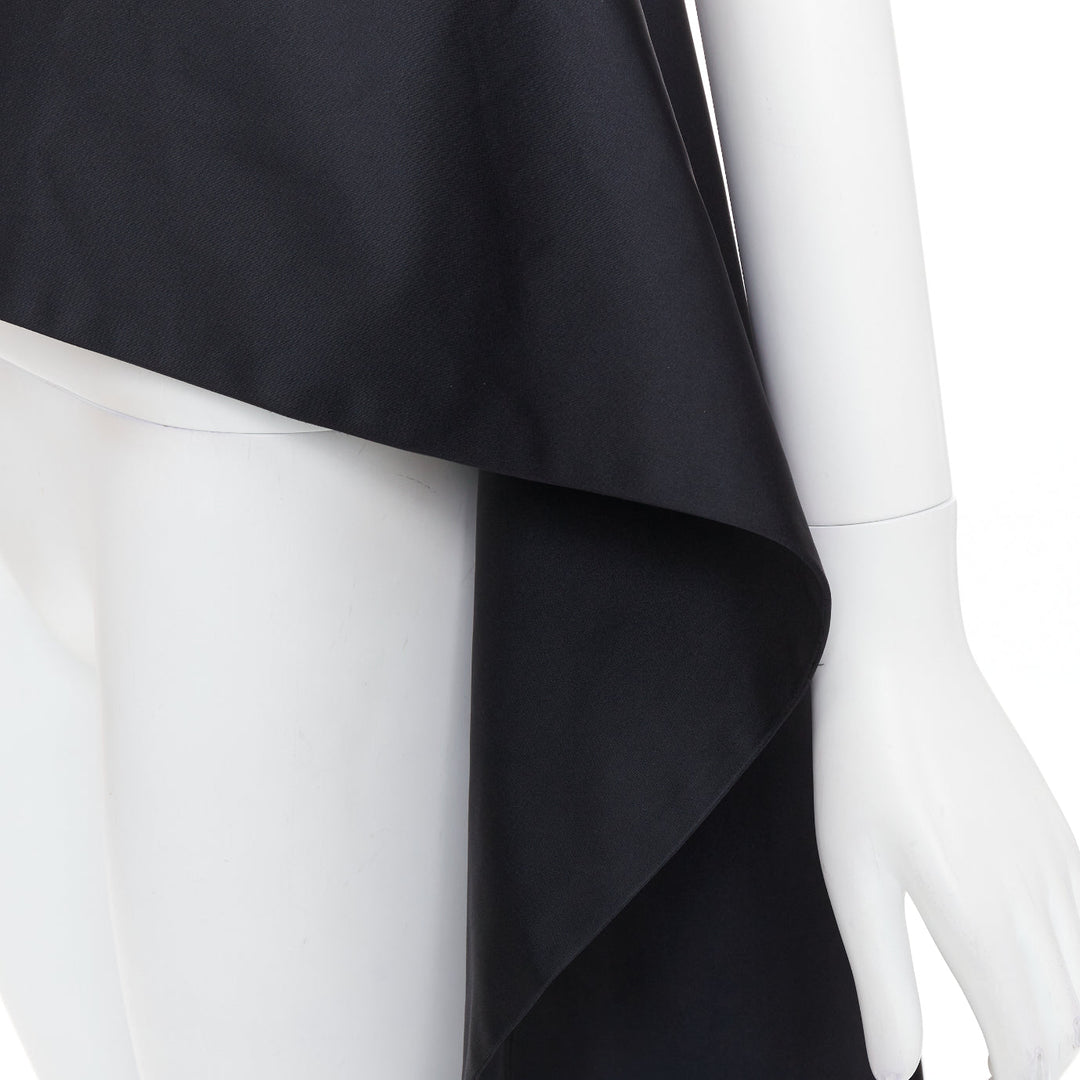 rare ALEXANDRE VAUTHIER COUTURE SS2025 Runway black taffeta train high low top