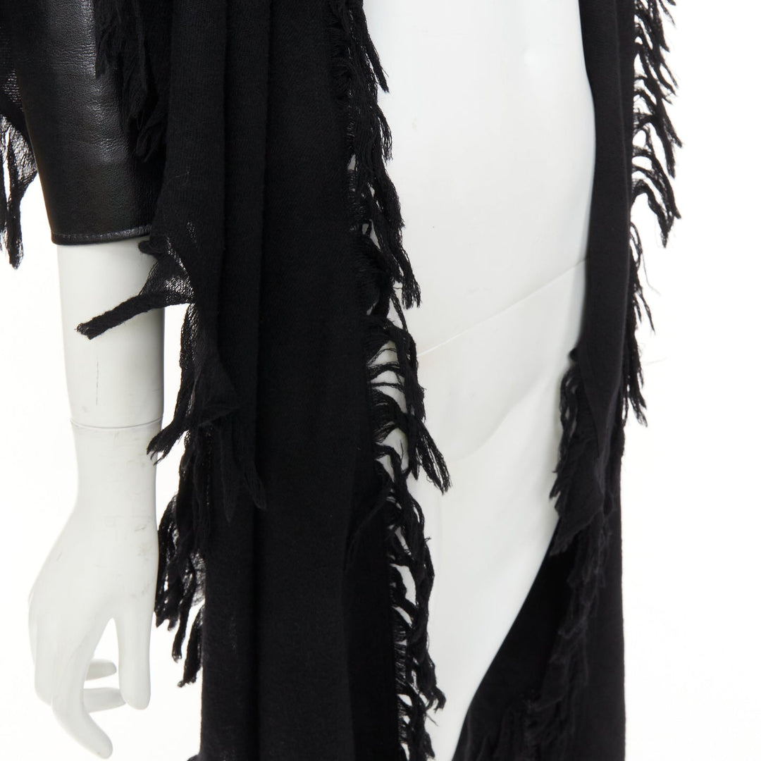 NOIR KEI NINOMIYA 2018 Runway Scarf faux leather crop avant garde biker jacket S