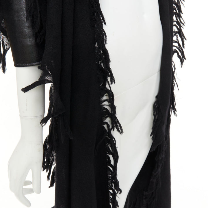 NOIR KEI NINOMIYA 2018 Runway Scarf faux leather crop avant garde biker jacket S