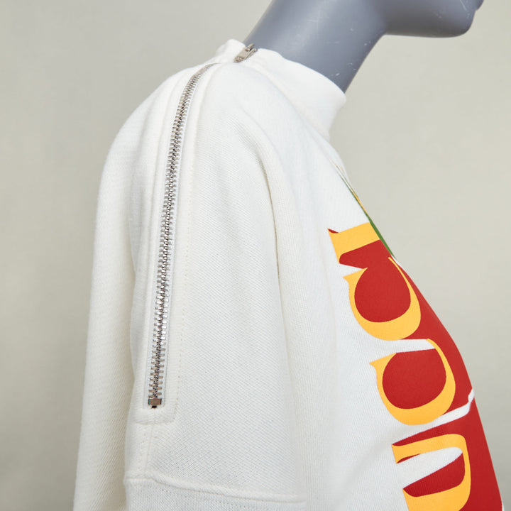 GUCCI 2022 Vintage Logo geometric graphic print zip shoulder sweatshirt IT40 S