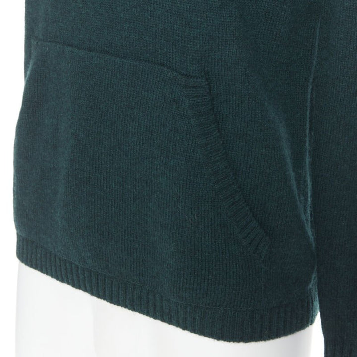 UNDERCOVER 100% wool dark green ribbon drawstring V-neck pullover sweater S