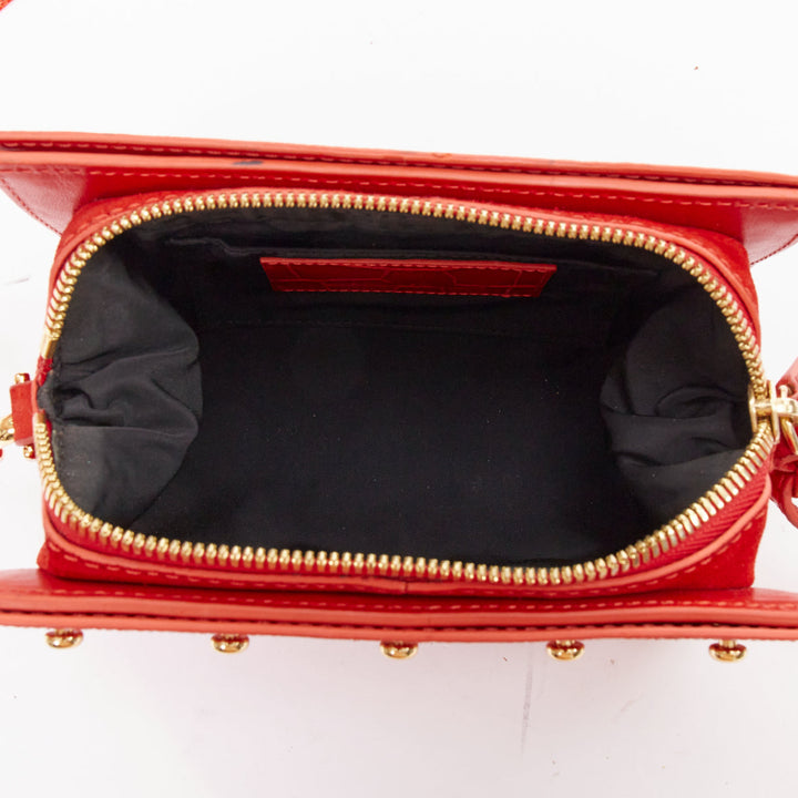 ALEXANDER WANG Pelican Sling red croc embossed leather studded crossbody bag