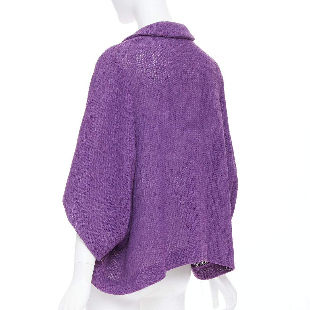 CHLOE Vintage purple cotton blend single button high low cape jacket FR38 M