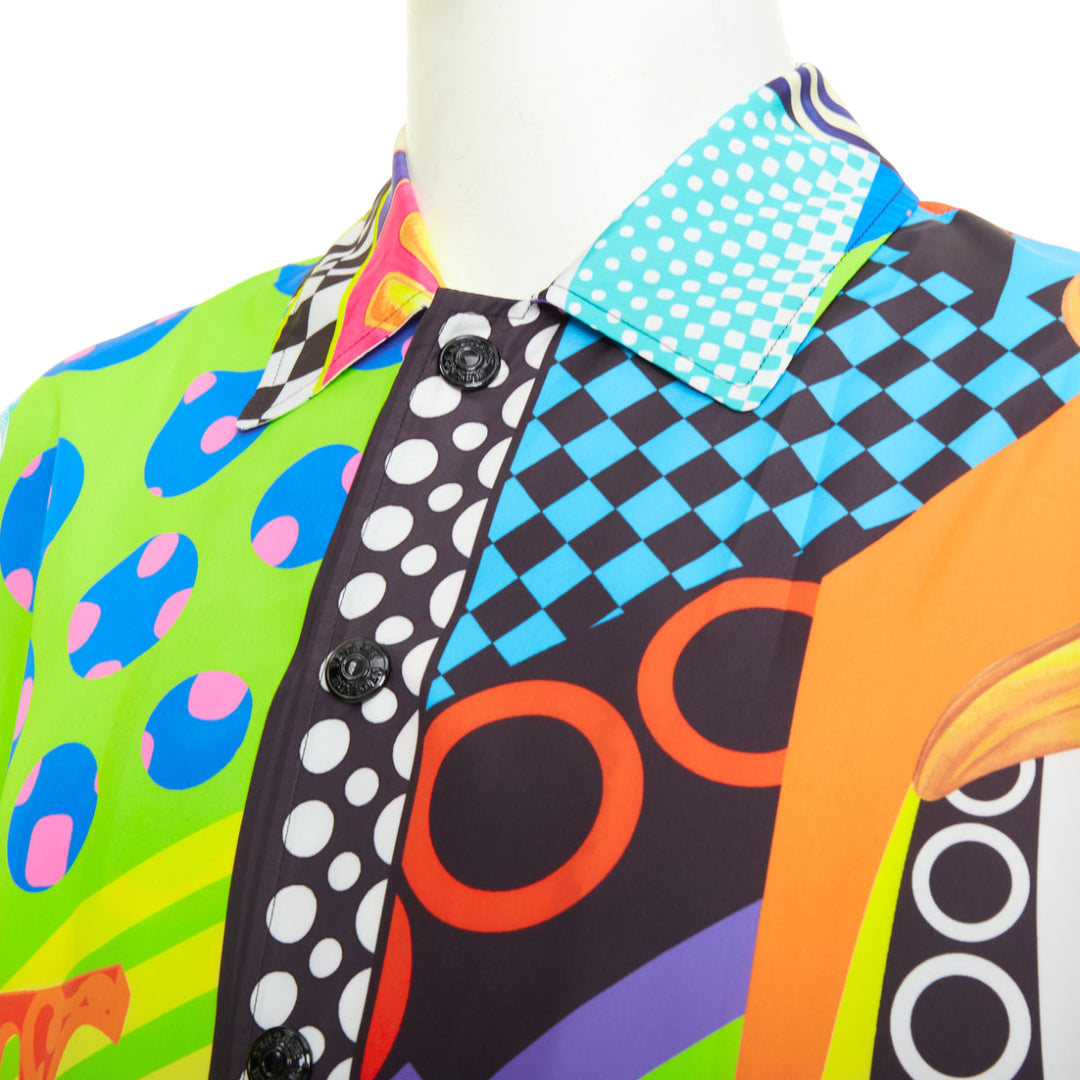 VERSACE 2020 Runway Pop Temple print nylon windbreaker shirt jacket EU52 XL