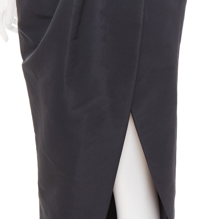 ALEXANDRE VAUTHIER COUTURE black taffeta voluminous peplum side split skirt