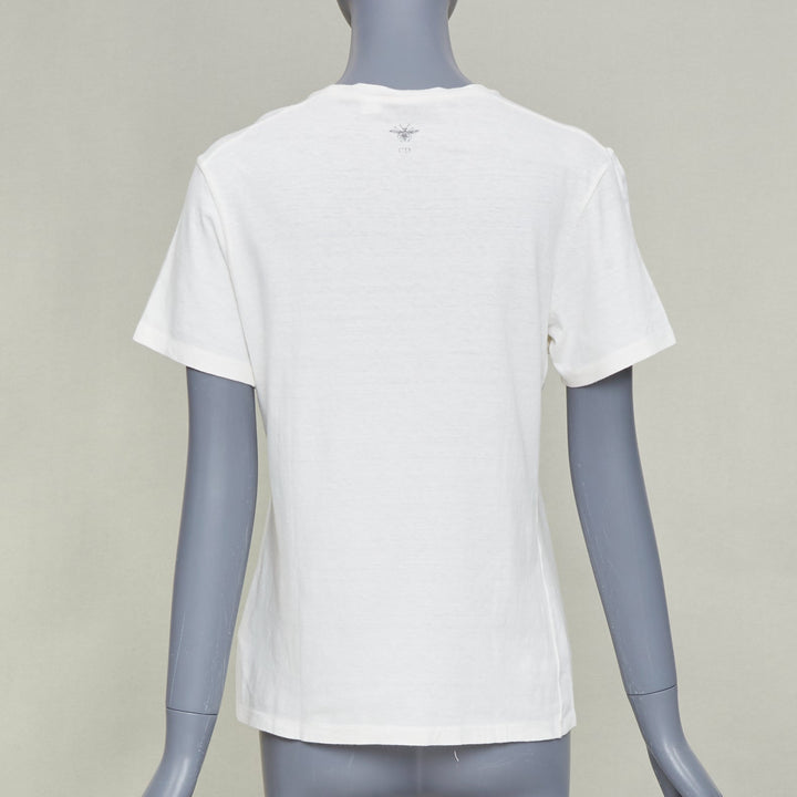 DIOR 2017 Runway We Should All Be Feminists ecru cotton linen t-shirt S