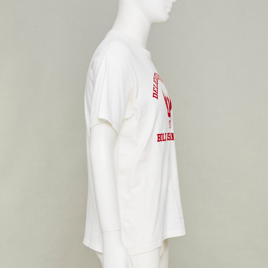 UNDERCOVER 2022 Devil Angel Delicate As The Devil Flocked white red top tshirt M