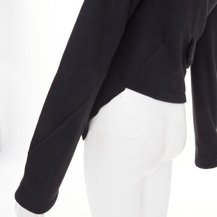 COMME DES GARCONS CDG black wool asymmetric twisted button jacket