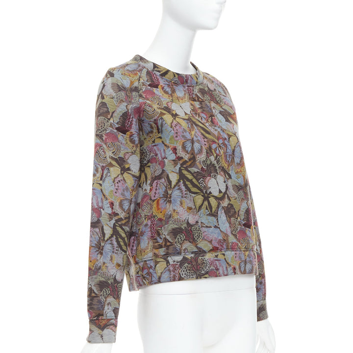 VALENTINO multicolor butterfly print neoprene pullover sweater M