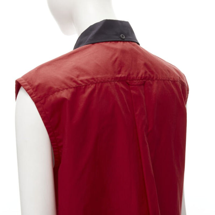 Female mannequin wearing Prada by Miuccia Prada Red Feels like cotton Women Vests in Size  S | Available at JHROP