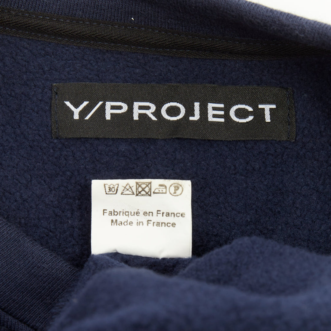 Y PROJECT navy cotton oversized gathered drawstring balloon sleeve sweatshirt S