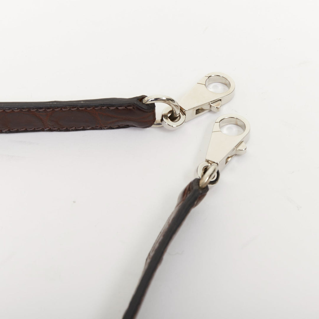HERMES 2002 Kelly 32 Sellier matte Ebene Niloticus PHW brown handbag