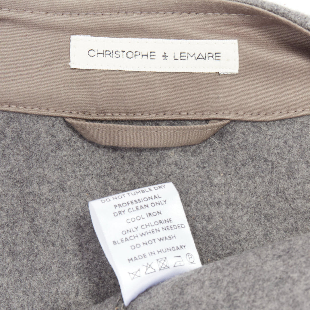 CHRISTOPHE LEMAIRE grey virgin wool cotton tape bonded waist coat vest Sz3