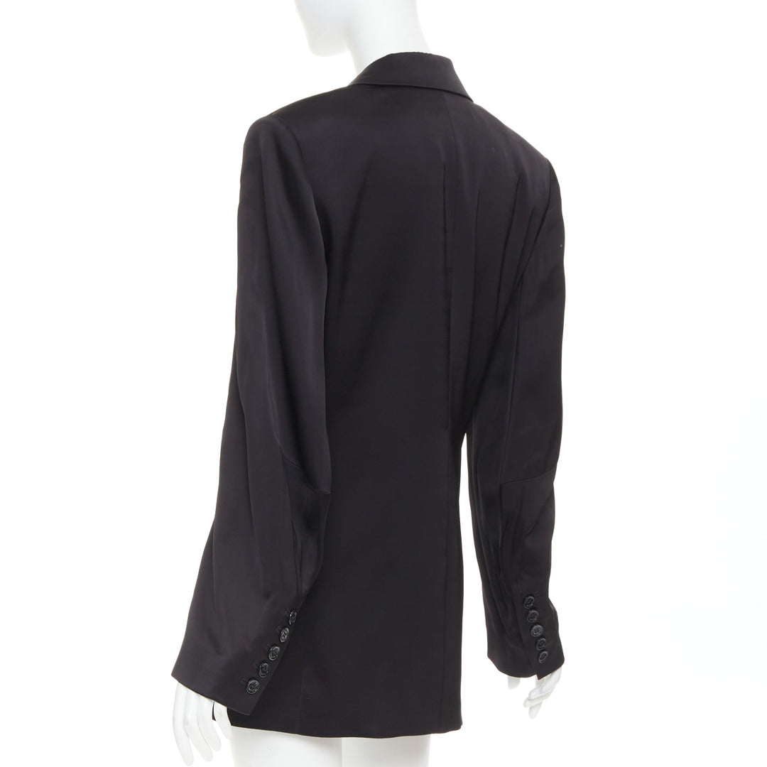 ALEXANDRE VAUTHIER black viscose flap pockets oversized blazer jacket FR40 L